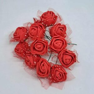 Różyczki z tiulem pęczek 12 szt