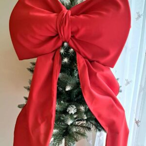 Duża czerwona kokarda dekoracyjna